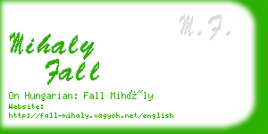 mihaly fall business card